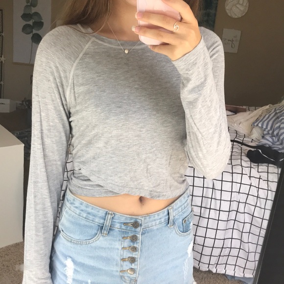 🔥HUGE SALE🔥 Joy Lab Gray Long Sleeve Workout Top - Picture 3 of 4